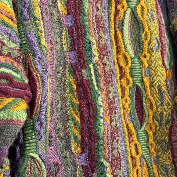 VTG COOGI Australia Men 100% Wool 3D Chunky CrewNeck Sweater Sz L/ XL Cosby Rare - Picture 7 of 14